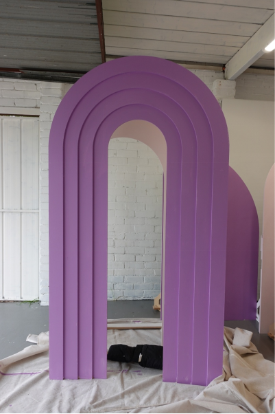 Purple 3D layer backdrop